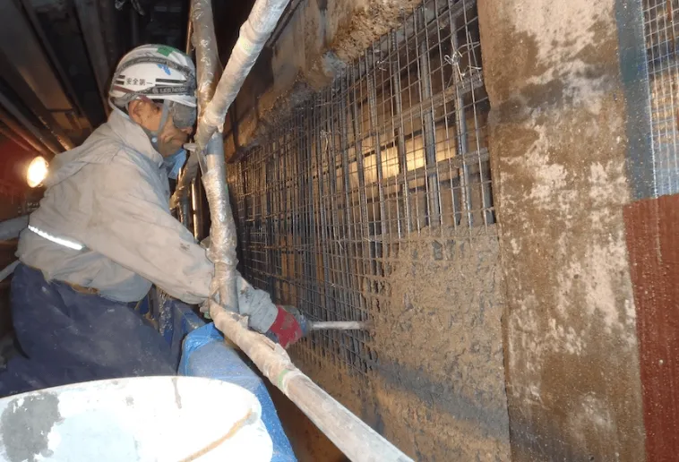 ポリマーセメント吹付工法の施工後